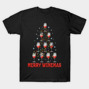 Merry Winemas. Funny Christmas Sweatshirt for Wine Lovers. T-Shirt